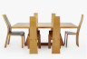 Chairs and Table, Rupert Williamson, c. 1982. Crafts Council Collection: HC1098-1104. Photo: Stokes Photo Ltd.