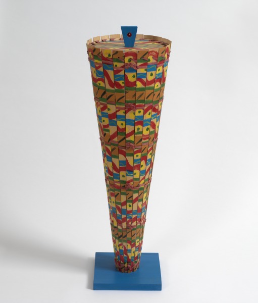 Floor standing linen basket, Lois Walpole, 1992-93, Crafts Council Collection: W135. Photo: Todd-White Art Photography.
